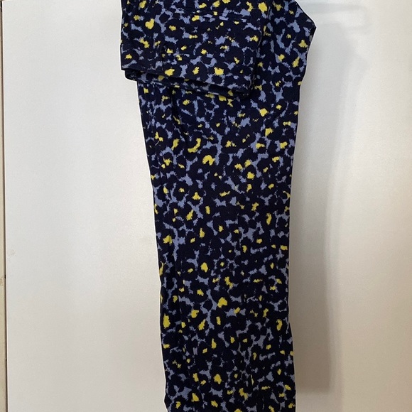 Gap Pants Womens Slim Cropped Stretch Black Purple Yellow Animal Print Size 10 - Picture 6 of 9